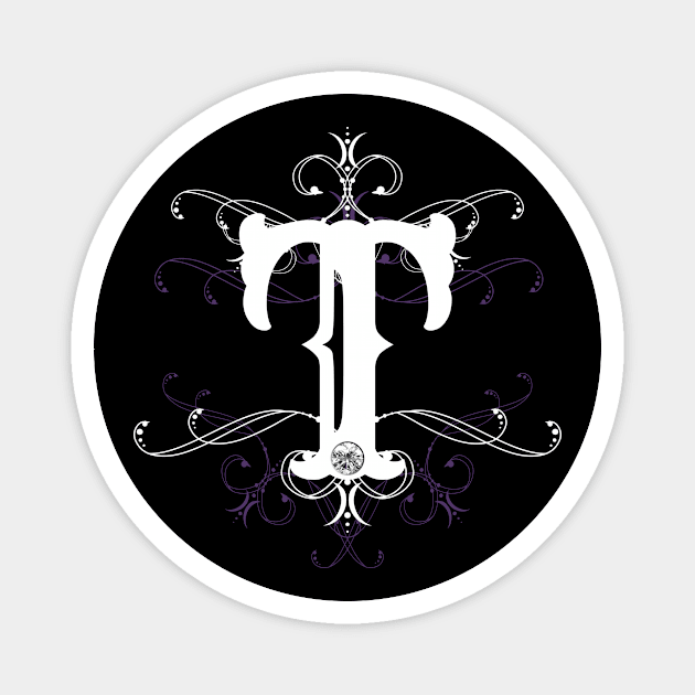 Monogram T Letter T Gothic Style Goth Ornament Magnet by xsylx